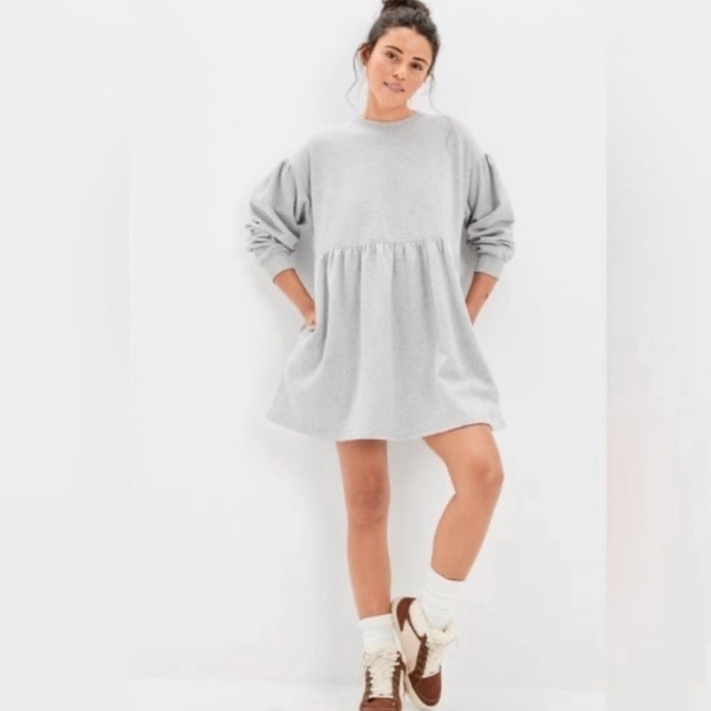 American Eagle Outfitters Gray Sweatshirt Dress